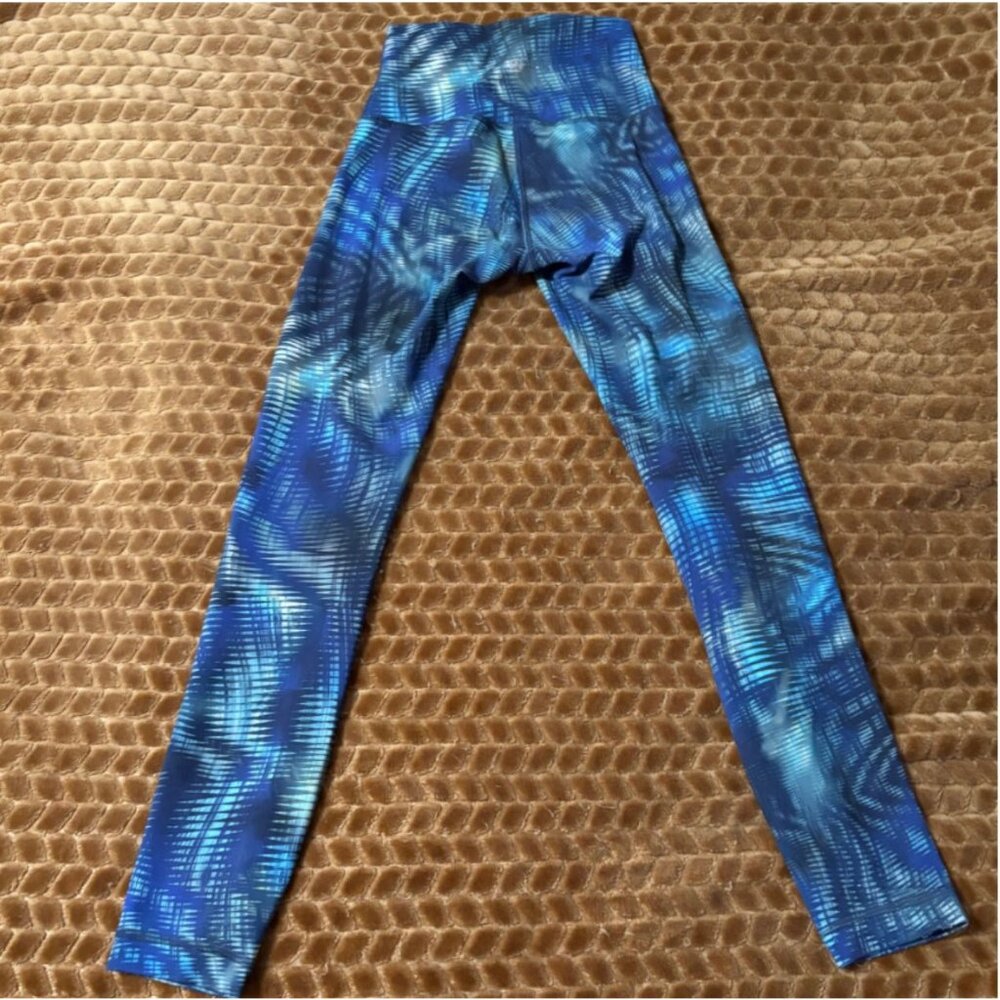 Like New Lululemon Wunder Train High-Rise Tight 25" Foil Flux Blue Leggings 2 - Picture 6 of 8